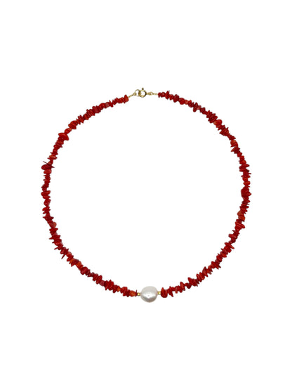 Collana Corallini Rossi con Perla
