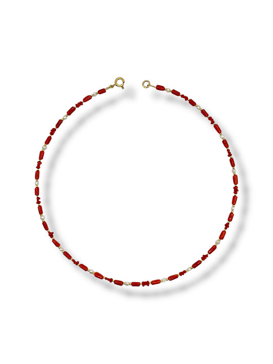 Collana Cannette Corallo e Perle